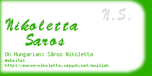 nikoletta saros business card
